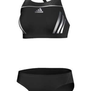 Adidas Girls Streamline Infinitex Swim Bikini - Black / Silver-0