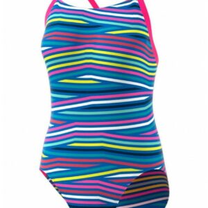 Adidas Girls INFINITEX+ 1 Piece Swimsuit - Blue / Multi-0