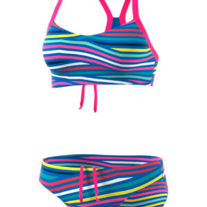 Adidas Girls INFINITEX+ 2 Piece Swim Bikini - Blue / Multi-0