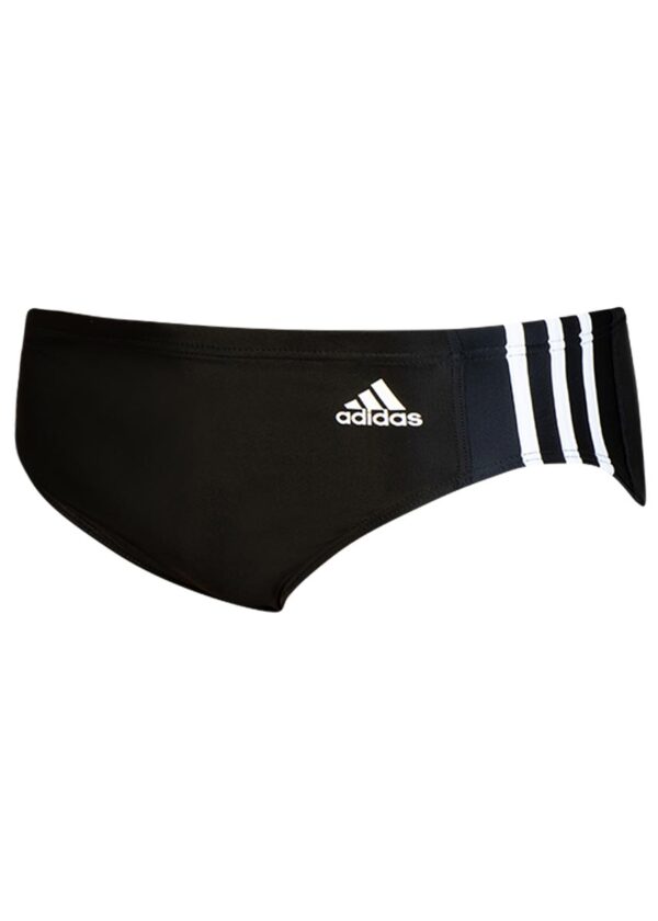 Adidas Boy's 3 Stripe INFINITEX Swim Brief - Black / White-0