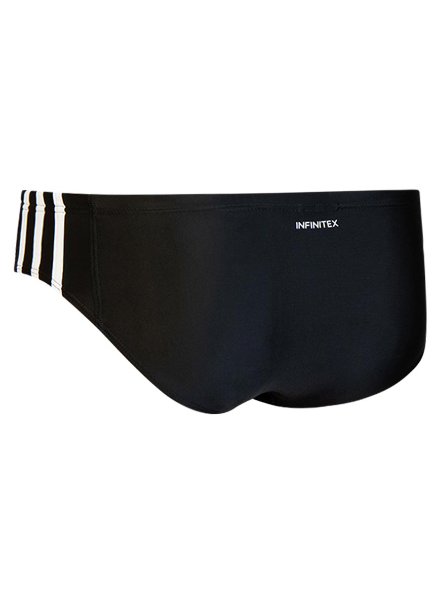 Adidas Boy's 3 Stripe INFINITEX Swim Brief - Black / White-brand