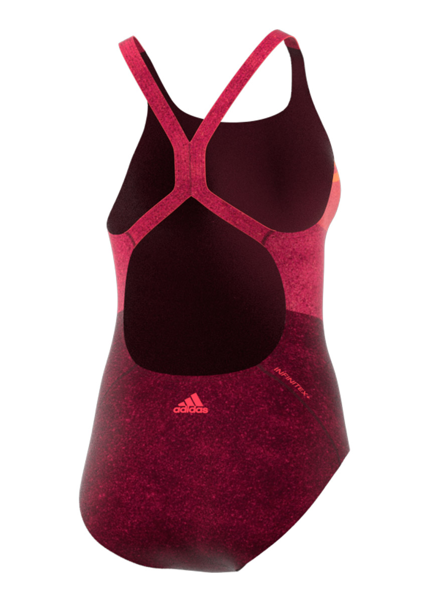 Adidas Womens Essence 3-stripes Swimsuit - Maroon-brand