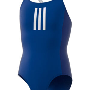 Adidas Girls 3-Stripes One Piece Swimsuit - Blue / White-0