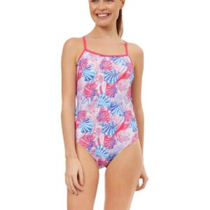 Maru Women's Fanshell Ecotech Sparkle Jay Back Swimsuit - Pink/Blue-0