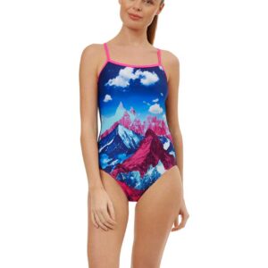 Maru Womens HighLife Pacer Swift Back Swimsuit - Pink/Blue-0