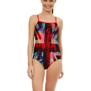 Maru Women's London Calling Ecotech Swift Back Swimsuit - Navy/Red