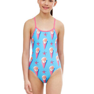 Maru Girl's Gelato Pacer Fly Back Swimsuit - Blue/ Pink-0