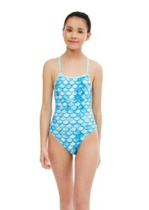 Maru Girl's Shimmer Ecotech Sparkle Fly Back Swimsuit -  Aqua
