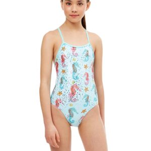 Maru Girl's Bubbles Ecotech Sparkle Fly Back Swimsuit - Aqua-0