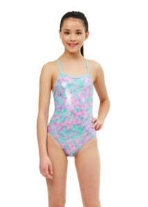 Maru Girl's Seyshelles Ecotech Sparkle Fly Back Swimsuit -  Pink/Aqua