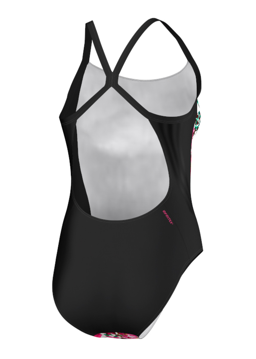 Adidas Womens Infinitex Graphic 1 Piece Swimsuit - Black / Pink-brand