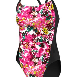 Adidas Womens Infinitex Graphic 1 Piece Swimsuit - Black / Pink-0