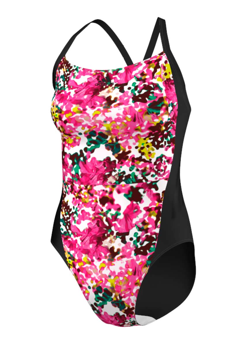 Adidas Womens Infinitex Graphic 1 Piece Swimsuit - Black / Pink-0