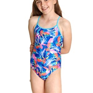 Zoggs Girl's Digital Geo Sprintback Swimsuit-0