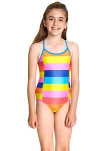 Zoggs Girl's Geo Spliced Tieback Swimsuit
