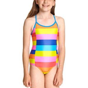 Zoggs Girl's Geo Spliced Tieback Swimsuit-0