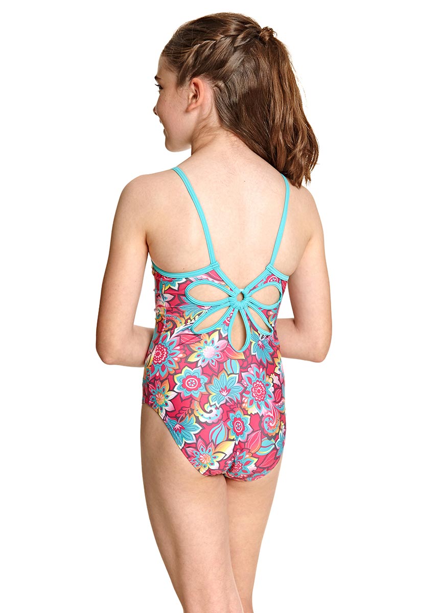 Zoggs Girl's Garden Party Yaroomba Floral Swimsuit-brand