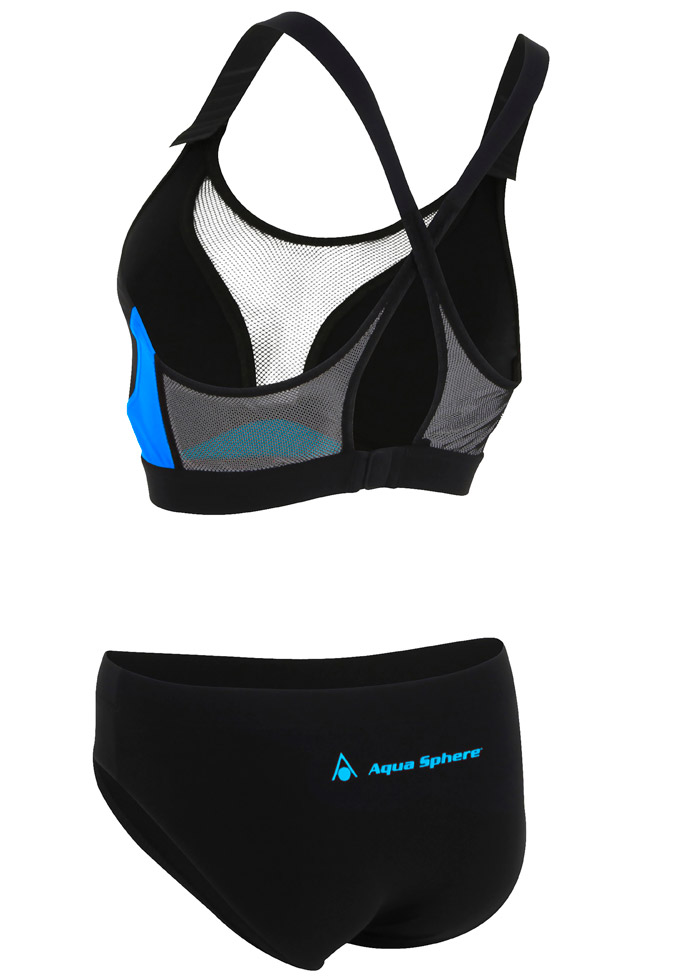 Aquasphere Girls Kuma Swim Bikini - Black / Blue-brand