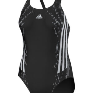 Adidas Girls Tech Art Graphic Swimsuit - Black / Silver-0