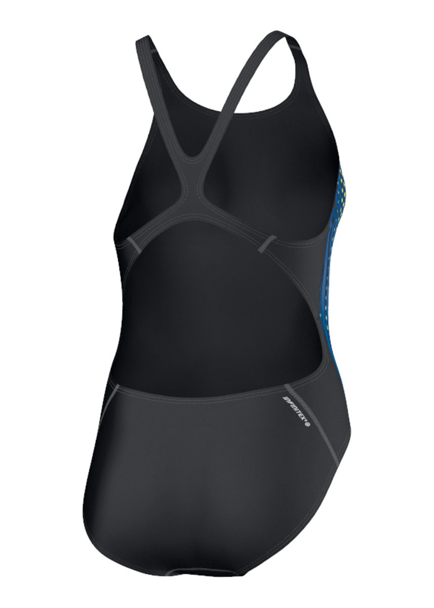 Adidas Girls Triax Swimsuit - Black / Blue-brand