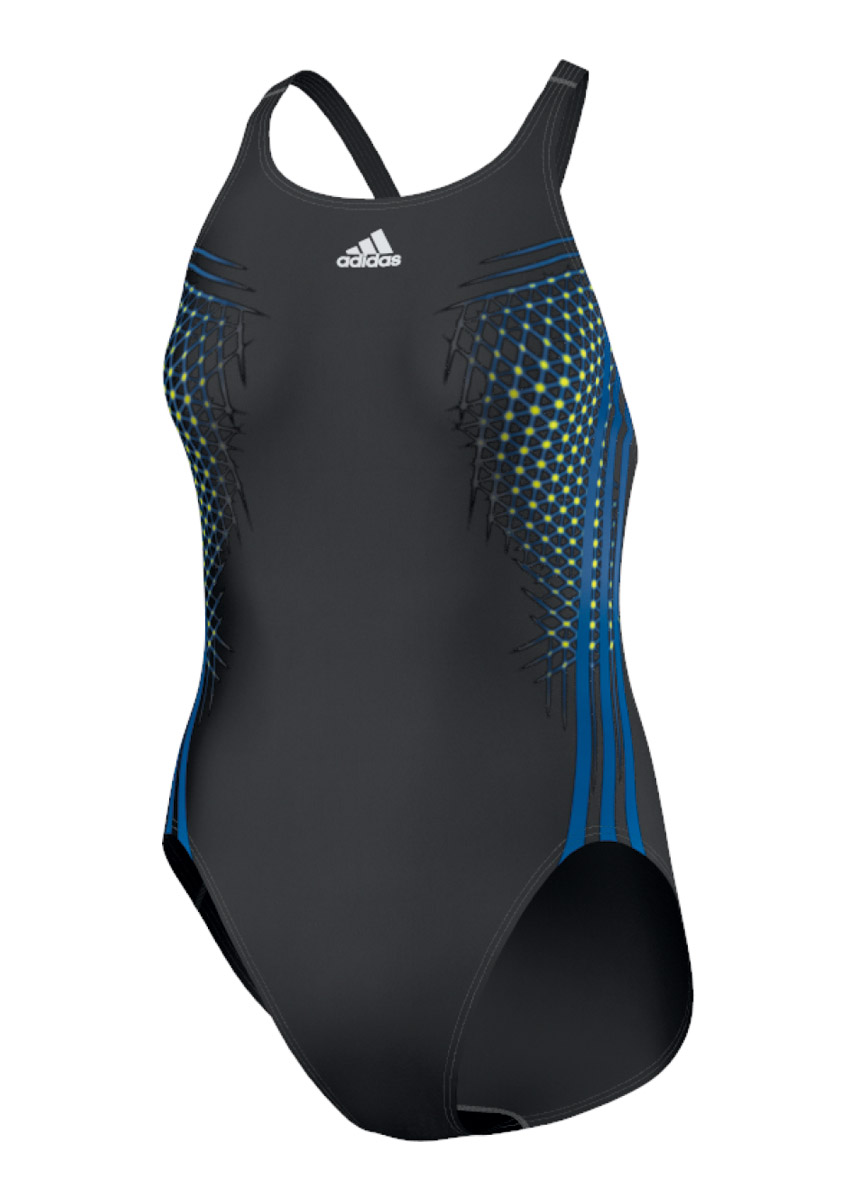 Adidas Girls Triax Swimsuit - Black / Blue-0