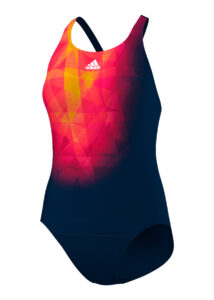 Adidas Girls AdiClub Swimsuit - Navy Blue / Pink / Red