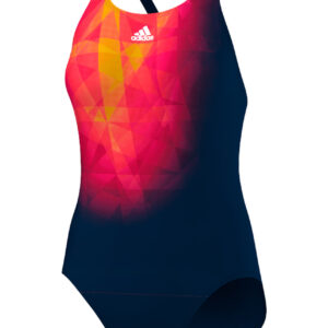 Adidas Girls AdiClub Swimsuit - Navy Blue / Pink / Red-0