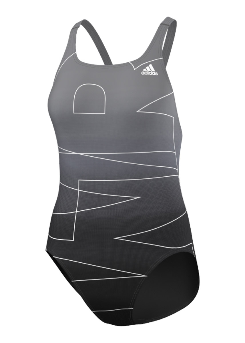 Adidas Girl's INFINITEX Swimsuit - Black / White-0
