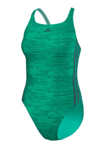 Adidas Girls Infinitex 3-Stripes Swimsuit - Shock Mint / Tech Green