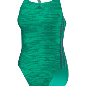 Adidas Girls Infinitex 3-Stripes Swimsuit - Shock Mint / Tech Green-0