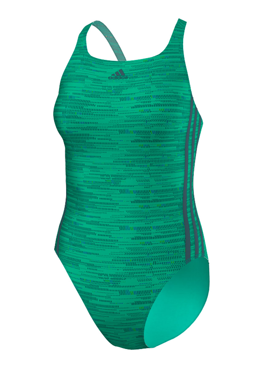 Adidas Girls Infinitex 3-Stripes Swimsuit - Shock Mint / Tech Green-0