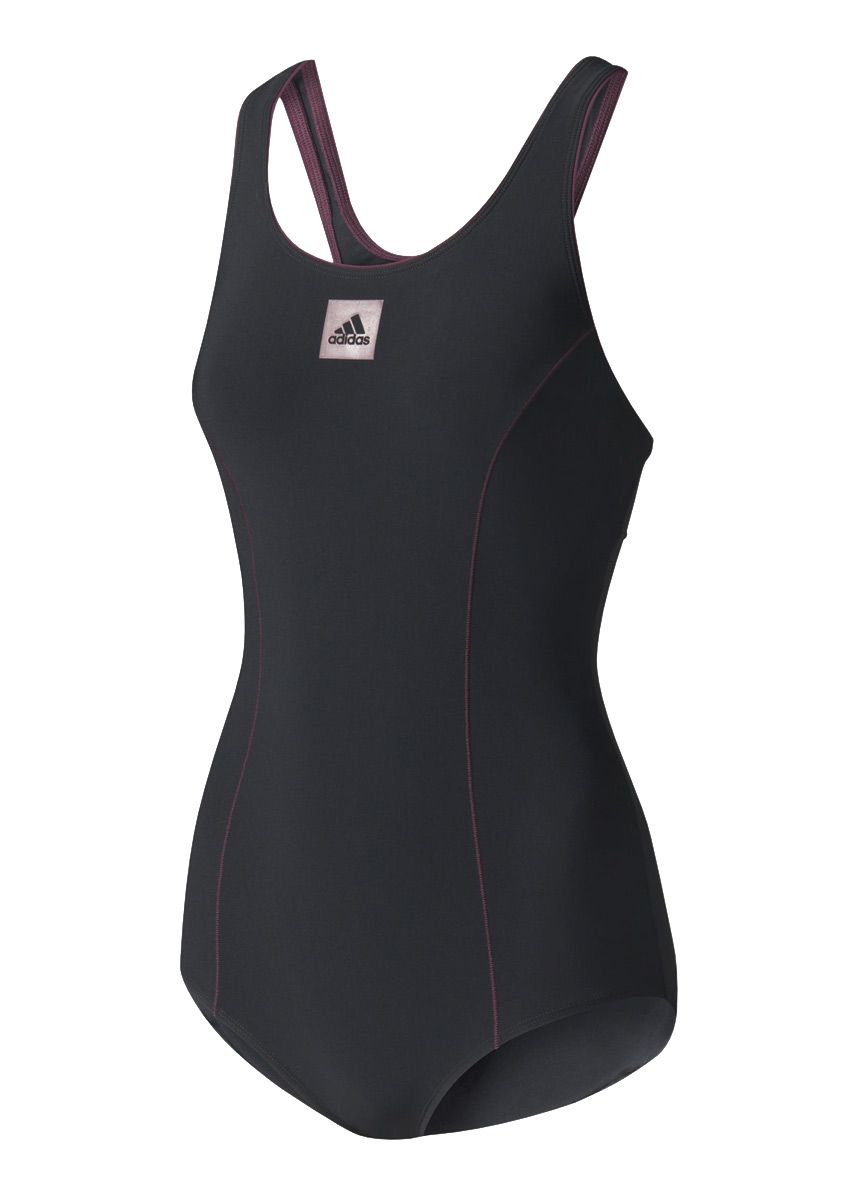 Adidas Girls Essence Core Swimsuit - Black / Maroon-0