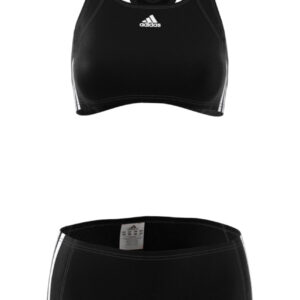 Adidas Girls Essence Core 3-stripe Swim Bikini - Black / White-0