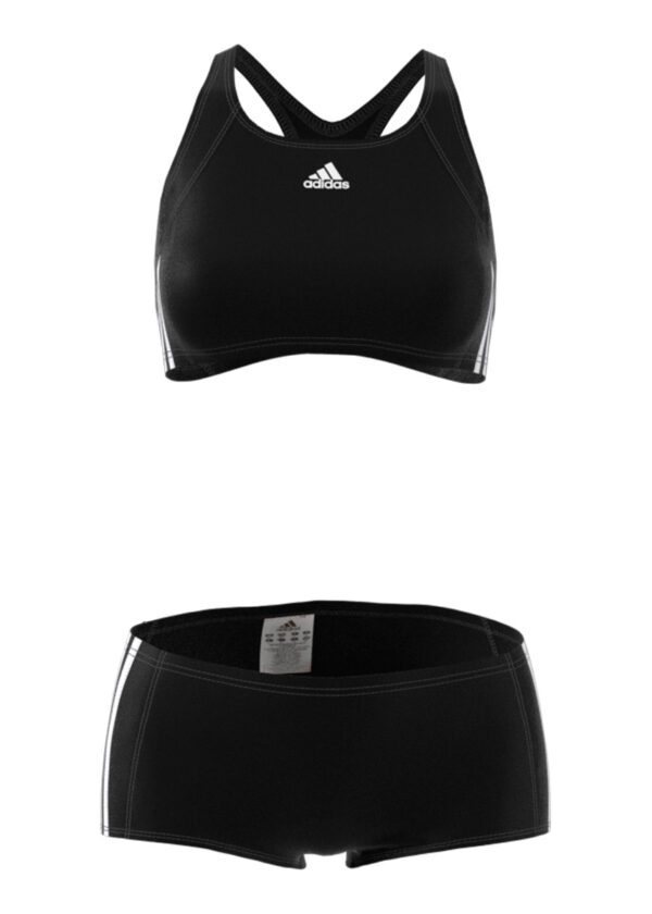 Adidas Girls Essence Core 3-stripe Swim Bikini - Black / White-0