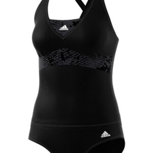 Adidas Girls Aquasport Swim Tankini - Black / White-0