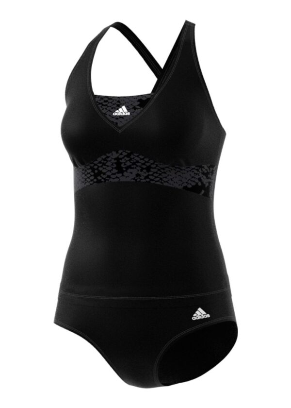 Adidas Girls Aquasport Swim Tankini - Black / White-0