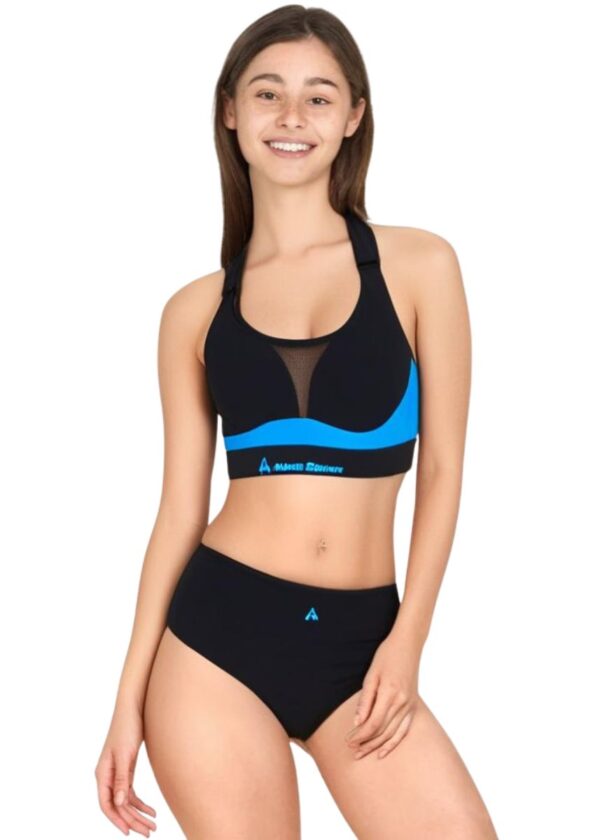Aquasphere Girls Kuma Swim Bikini - Black / Blue-0
