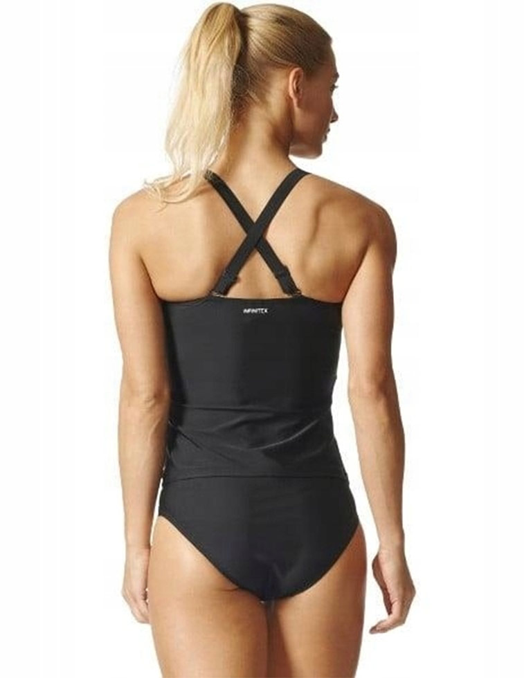 Adidas Girls Aquasport Swim Tankini - Black / White-566250