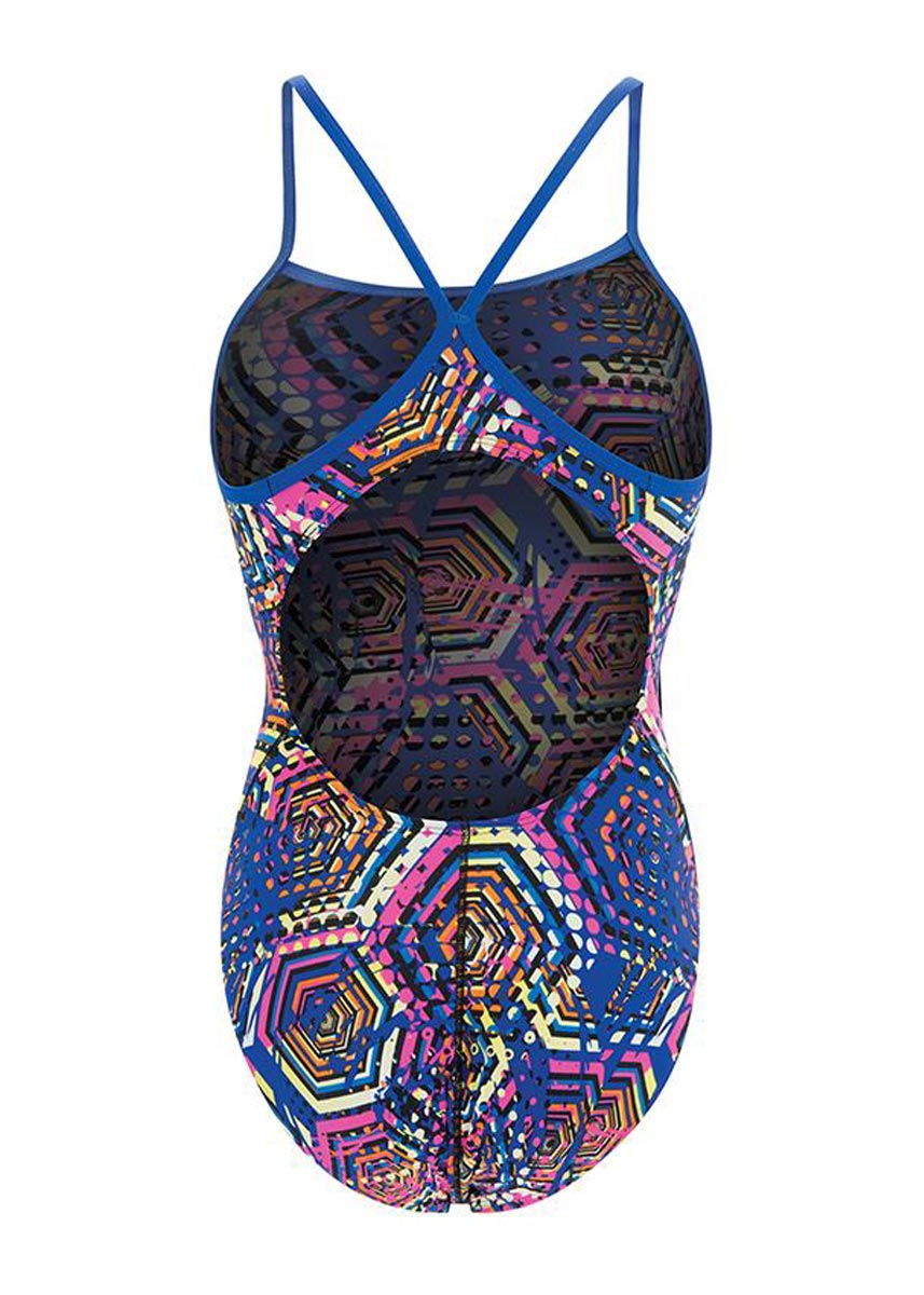 Dolfin Womens Reliance Hive V-Back Swimsuit - Multi Royal