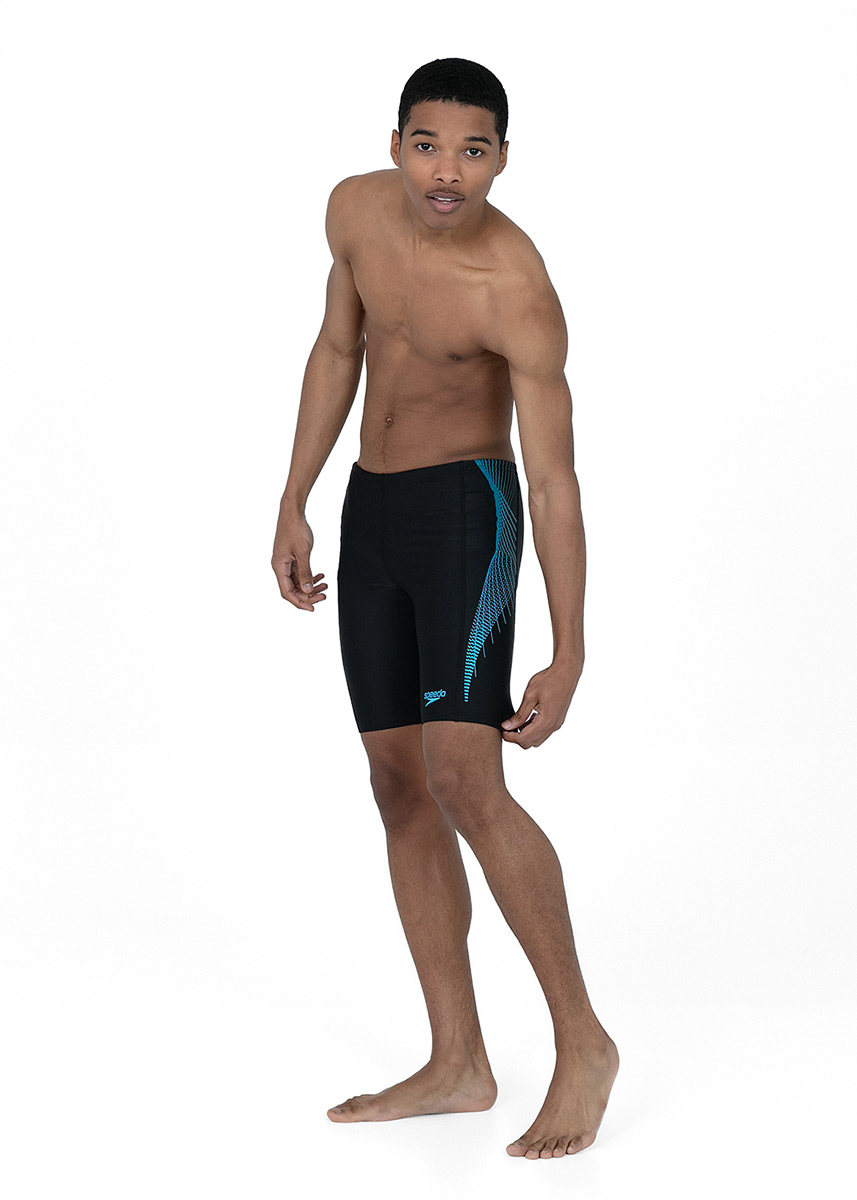 Speedo Men's Tech Panel Jammer - Speedo Black / Nordic Teal-537196