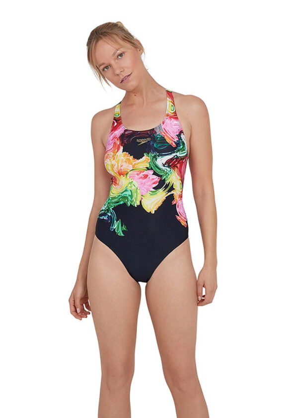 Speedo Women's ColourBlend Placement Digital Powerback Swimsuit-0
