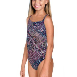 Speedo Girl's ColourRipple Allover Digital Rippleback Swimsuit-0
