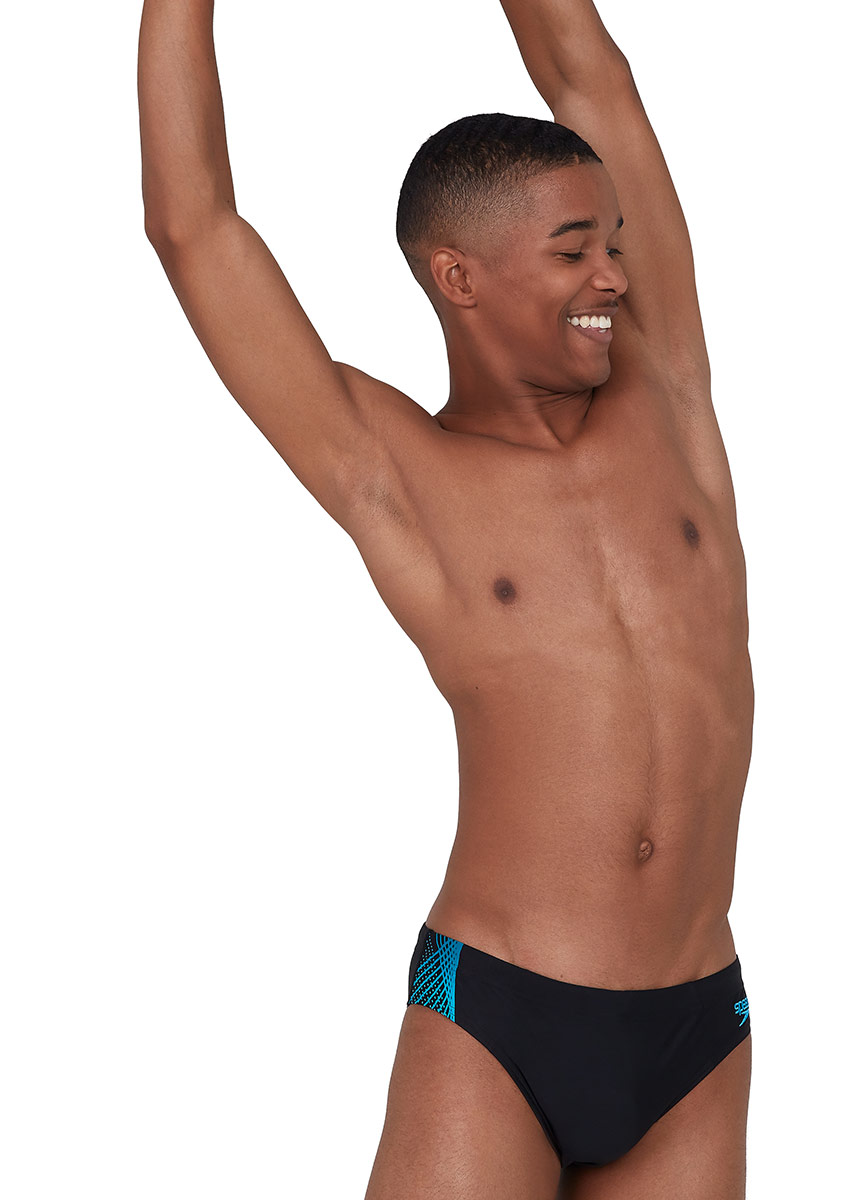 Speedo Men's Tech Panel 7cm Brief - Speedo Black / Nordic Teal-537283