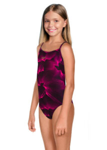 Speedo Girl's ColourVibe Allover Turnback Swimsuit