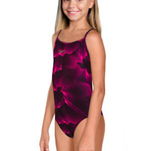 Speedo Girl's ColourVibe Allover Turnback Swimsuit-0