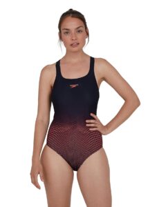 Speedo Women's Placement Medalist Swimsuit - Black / Phoenix Red