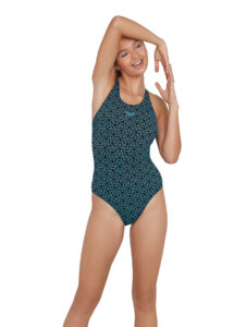 Speedo Women's Boomstar Allover Muscleback Swimsuit - True Navy / Pool