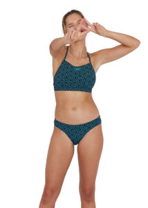 Speedo Women's Boomstar Allover Thinstrap Swim Bikini - True Navy / Pool