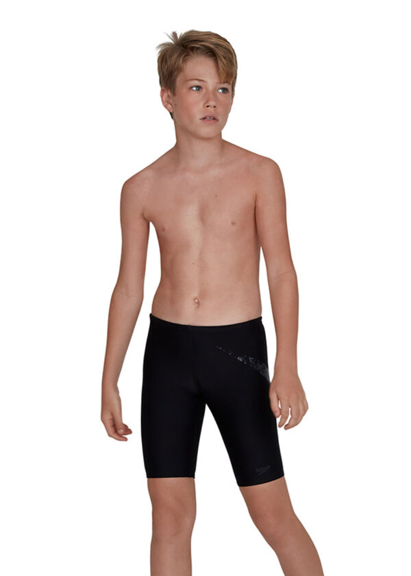 Speedo Boy's Boomstar Placement Jammer - Black / Oxid Grey-0