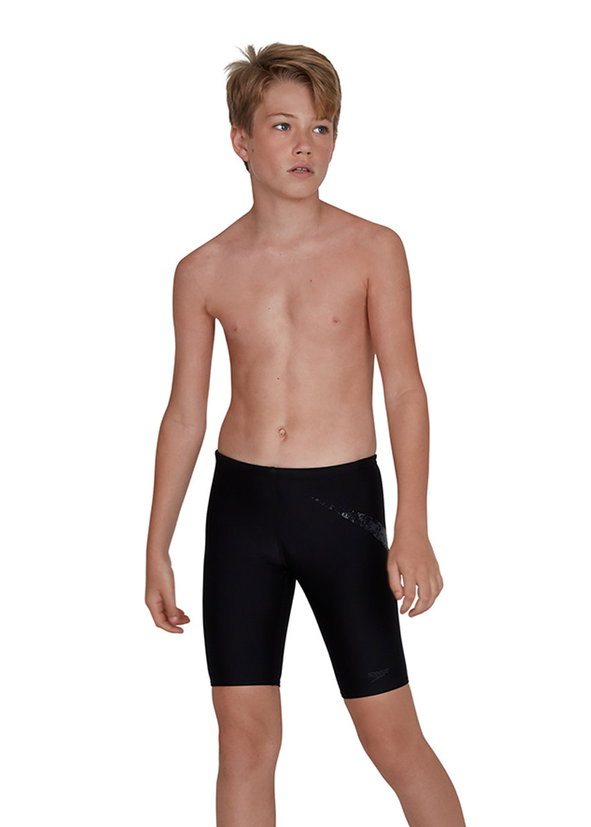 Speedo Boy's Boomstar Placement Jammer - Black / Oxid Grey-0